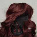 Red Wig with Bangs Short Wavy Wigs for Women Red Curly Shoulder Length Bob Wig Synthetic fiber Wigs for Daily Party Use14 Inch