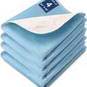 Bed Pads Washable Waterproof, 52" x 34" (4 Pack) Incontinence Bed Pads, Waterproof Bed Pad & Pee Pad, Perfect for Kids, Adults, The Elderly and Pets (Dark Blue)