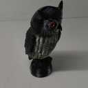 Hausse Solar Fake Owl Decoy Scare Birds Away, Solar Powered Motion Activated Scarecrow Deterrent Owl with Glowing Eyes, Scary Sound & Rotate Head, Nature Enemy Bird Repellent for Outdoor Garden Yard