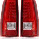 Tail Lights Compatible with 2003 2004 2005 2006 Silverado 1500 2500 3500 Red Tube Rear Light Tail Lamps Driver & Passenger GM2800174 GM2801174