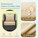 IPYNBAP Outdoor Cushions for Patio Furniture,Outdoor Seat Cushion Set 24 x 24 x 4 Inch,Waterproof & Fade Resistant Outdoor Chair Cushions,Deep Patio Chair Cushion with Removable Cover,Beige