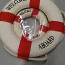 Rustic Nautical Decorative Welcome Cloth Life Ring Buoy Home Wall Door Hangings Decor, Red, Pack of 2