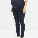 Motherhood Maternity Women's Plus Size Indigo Blue Super Stretch Secret Fit Belly Skinny Denim Jean, Dark Wash with Navy Stitching, 1X