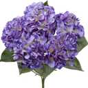 Purple Hydrangea Artificial Flowers Large Artificial Hydrangeas Silk Flowers for Home Decor Indoor Wedding Flowers Bouquets Faux Flowers Kitchen Centerpiece Table Decorations
