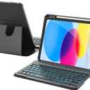 RAYMCRAFT for iPad 11th(A16, 2025)/10th Generation Case with Keyboard, 360 Rotatable Case & Detachable Backlit Keyboard, Precision Cutouts and Pen Holder for iPad A16 11''/10th 10.9'', Black