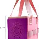 Portable Travel Carrying Case for Tonies Box & Figurines - Pink Felt Handbag, Travel Toy Storage Bag