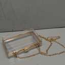 WJCD Clear Acrylic Crossbody Purse - Stadium Approved Box Clutch with Gold Chain, Small Transparent Evening Bag for Women | Premium Acrylic, Stadium Approved, Gold Chain Strap, Easy to Clean
