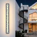 Outdoor Wall Lights 45.3inch Modern Outdoor Wall Sconce LED Long Wall Sconces Black Front Porch Light Waterproof Led Wall Light IP67 3000K Exterior Lighting Fixtures