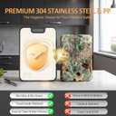 18/8 Stainless Steel Cutting Board, Large Double Sided Chopping Board for Kitchen (17x12"), Food-Grade 304 & Wheat Straw PP, Deep Juice Grooves, Non-Slip & Dishwasher Safe