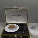 Victrola Journey Bluetooth Portable Suitcase Record Player  with Built-in Speakers, 3 Speed Vinyl Record Player, RCA Out, Headphone Jack (Green Olive)