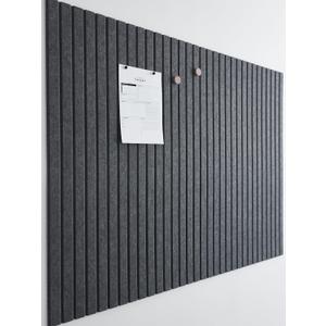 Large Cork Board for Office Black Felt Board Alternative - Slat Wall Paneling, Felt Bulletin Board Tiles for Office Decor, Push pin Board Desk Backboard panel-12-Pack (Moonstone)