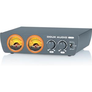 Douk Audio TPA3255 Balanced XLR Audio Power Amp, 2-CH 300W x 2 Hi-Fi Digital Amplifier, for Home Stereo Speakers, with Dual Channel VU Meter (H7 PRO)