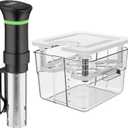 Sous Vide Cooker Kit,1000W Immersion Circulators and 12.60QT Sous Vide Container with Lid and Rack, with Temperature and Time Digital Display Control