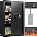 Black 22.05" Tall Wall Safes Between Studs 16" Centers with Fireproof Bag