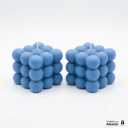 Handcrafted Pastel Blue Bubble Cube Candles – Aesthetic Soy Wax Decorative Candles Description