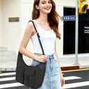 Travel Purse - Crescent Crossbody Sling Bag for Women - Cross Body Hobo HandBag Tote Shoulder Handbag (Black)