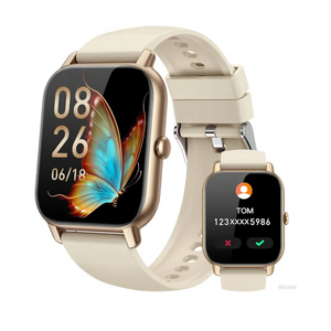 Smart Watches for Women(Answer/Make Call),1.85 inch HD Fitness Tracker Watch with Activity Counter/Sleep Monitor/ 110+ Sports Modes, IP68 Waterproof Smart Watch for Andriod iPhone iOS Compatible,Gold