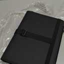 Sheet Music Folder, 13"x10.2" Choral Muisc Folder with Hand Strap, 3 Ring Music Folder with 30 Music Binder Bag Black PU Leather Choir Folders for Marching Band Piano Fits Letter Size 8.5x11 Inch