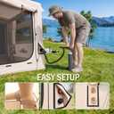 Inflatable Tent for Camping,16.4'x7'x7' Blow Up Tent 8-12 Person,3 Room Tent with Divided Curtain,Hot Tent with Stove Jack, Inflatable House with Pump, Quick Setup Air Glamping Tent for Family Outdoor
