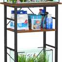 Snughome 510 Gallon Aquarium Stand, 3 Tier Fish Tank Stand with Storage, Fish Tank Stand with Metal Frame, Reptile Turtle Tank Stand for Home Office, 20.47" x 11.02" x 30.52", Rustic Brown