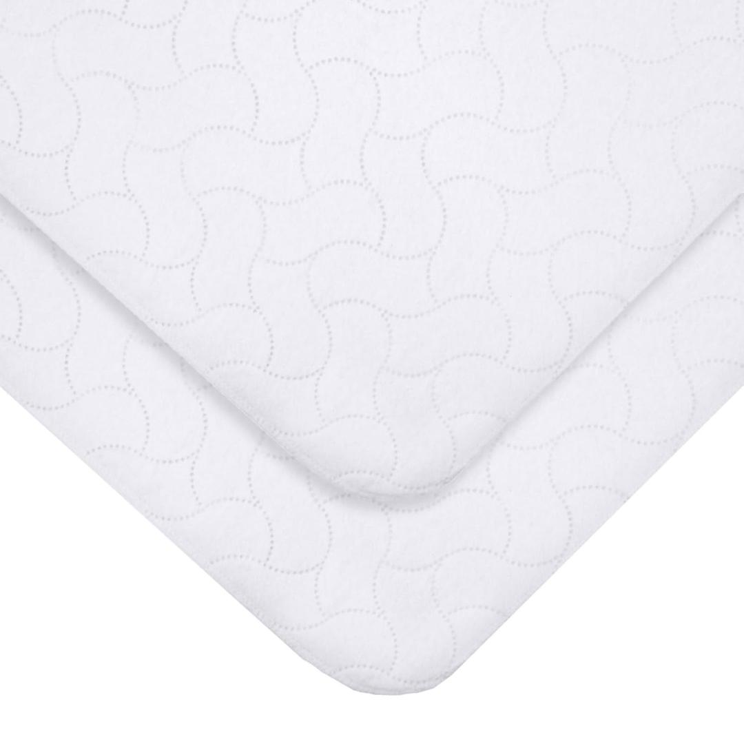 American Baby Company 2 Pack Waterproof Flat Reusable Multi-use Pad Protector, Quilt-Like Multi-use Protective Mattress Pad Cover for Babies, Adults and Pets, White, 18" x 27"