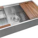 Ruvati 30-inch Undermount Rounded Corner Workstation Kitchen Sink Single Bowl  16 Gauge Stainless Steel Kitchen Sinks with Brushed Finish hides scratches, Easy-to-Clean - RVH8320