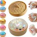 Glitter Dumpling Squishy,Dumpling Squishies,Glitter Dumplings Mystery Box,Colorful Dumplings Stress Balls Fidget,Jumbo Squishy Toy,Suitable for Adult use in Offices and Homes (Glitter White)