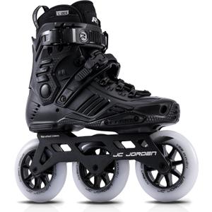 Inline Skates for Women Men, 3 Wheels 110mm Roller Skates Blades with Durable Outer Shell, Outdoor Professional Fitness Speed Racing Skates with Metal Frame for Adults Unisex, Black, 11