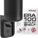 Sound Bass ERA100 Shelf Wall Outlet AC, Black, Home, Compatible with Sonos ERA 100, Plug Mount Organizer, Bathroom, Kitchen, Bedrooms, Cord Management, Easy Installation, Mounting Kit Included