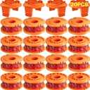 20 Pack (WA0010)Replacement Trimmer Line Spool Compatible with Worx Weed Eater, 0.065 inch Trimmer Line Refills for Worx Trimmer,Weed Wacker String Replacement Parts(16 Trimmer Spools,4 Trimmer Caps)