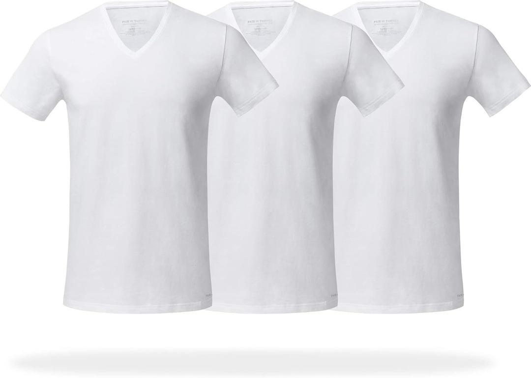 Pair of Thieves 3-Pack Slim Fit V-Neck T-Shirts for Men - Super Soft Tagless V Neck T-Shirts for Men, Multipack Tees (Medium)