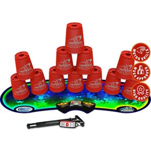 Speed Stacks | Sport Stacking Competitor, Red - 12 Cups, Holding Stem, With GX Timer And Mat | WSSA Approved