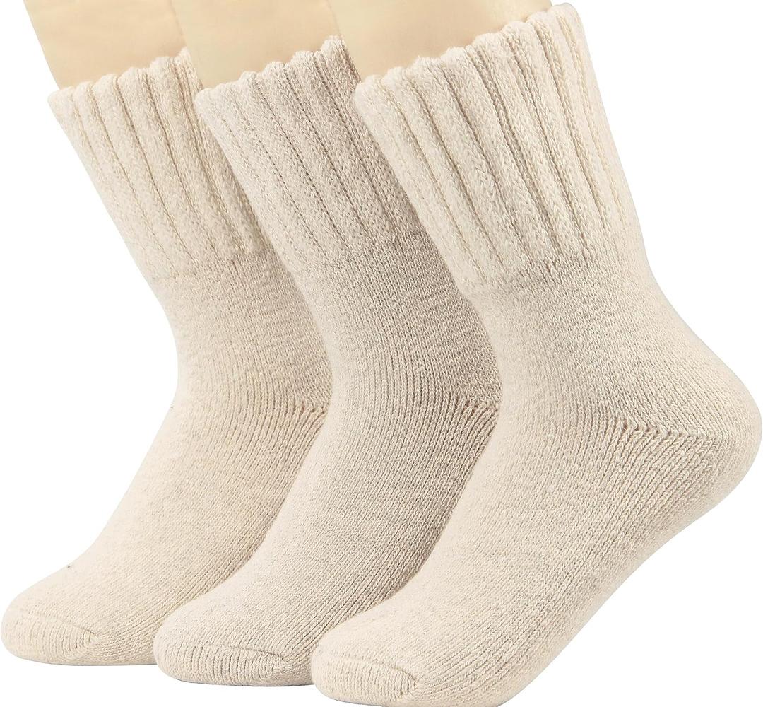 Weweya Boot Socks for Women - Thick Winter Knit Warm Socks - Gifts for Women (Medium, Cream, Cream, Cream)