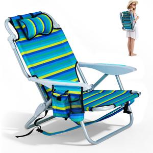 Portable Backpack Beach Chair for Adults,Stripe