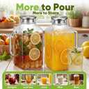 2-Pack 1 Gallon Glass Pitcher with Lid & Spout, Borosilicate Carafe for Hot/Cold Drinks, Large Iced Tea Water Jug with Handle, Fridge Safe & Dishwasher Safe