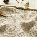 EMME Cotton Throw Blanket Large 50"x70" Gifts for Women 100% Muslin for Couch Breathable Gauze All Season Light Tan Soft and Lightweight PreWashed