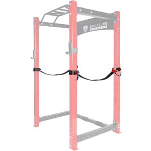 Signature Fitness Fitvids 3” x 3” Power Cage Squat Rack Accessories – Safety Straps – Straps, Pair – Black