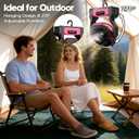 XZK 24000mAh Rechargeable Camping Fan, 64H Runtime Battery Powered Portable Travel Fan with LED Light, Tent Fans for Indoor,Outdoor,Fishing,Jobsite & Hurricane Emergency,Gifts for Men Dad Him,Pink