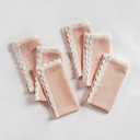 FINGERCRAFT Dinner Cloth Napkins Cotton 6 Pack Premium Quality Mitered Corners with Elegant Lace for Every Day Use Napkins are Pre Shrunk and Good Absorbency 20in x 20in (Dusty Pink)