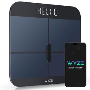 Wyze Smart Scale X - Digital Bathroom Scale for Body Weight, BMI, Body Fat, Muscle Mass, Heart Rate Monitor | Sync with Health Apps | for People, Baby & Pet, 400 lbs (Black)