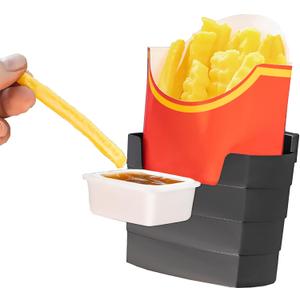 Ultra-Durable French Fry Holder for Car – Sauce Combo Pack – Universal Burger Beverage Fast Food & More – Easy to use