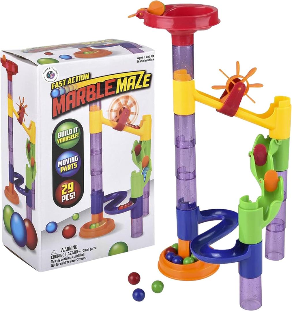 29 Pieces Marble Run Building Toys for Kids - STEM Science Kit Toys for Boys and Girls, Great Educational Toys for 3+ Year Old, Ideal as Birthday Gifts, Surprise Gift (29-Piece)