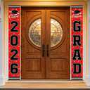 4 x 2026 Graduation Decorations,Congrats Grad Banner Backdrop for Class of 2026 Decorations- Red Graduation Party Decorations