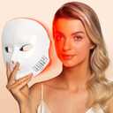 NEWKEY 4D LED Red Face Mask Light Therapy Women MOM wife GIFT, 630nm Red Light Therapy for Face Wrinkle, 465nm Blue Light Therapy Mask for Acne, Real 150LEDs,450 LED Chips, 10 Min auto Off,Plug in