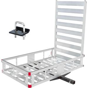 MaxxHaul 80779 Aluminum Hitch Mount Wheelchair/Mobility Carrier 50" x 29.5" Cargo Basket with High Side Rails & 47" Ramp Fits 2" Receiver 500 lb Capacity for Trucks, SUVs, Vans, RVs