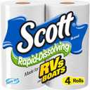 Scott Rapid-Dissolving Toilet Paper, Bath Tissue for RV & Boats ,4 rolls