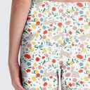 Girls Athletic Biker Shorts 4'' with Pockets, High Waisted Summer Outfit Shorts for Kids Clothes (Medium, Bunny and Flower)