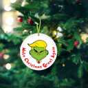 3 x Funny Christmas Ornaments, Make Christmas Great Again Ceramic Ornaments, Cute Christmas Tree Home Wall Mantel Hanging Decor, Holiday Party Decor Supplies, White Elephant Gifts for Friends Coworkers