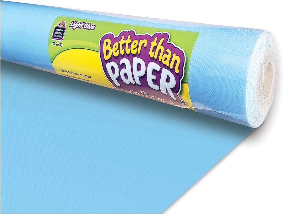 Teacher Created Resources Light Blue Better Than Paper Bulletin Board Roll (TCR77450), 48" x 144"