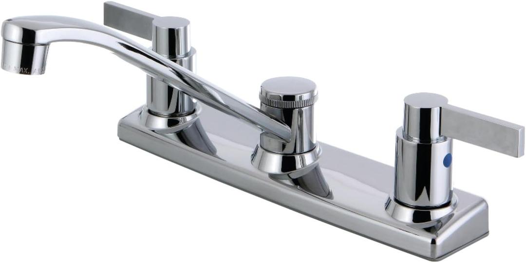 Kingston Brass FB2121NDL 7-11/16-Inch in Spout Reach NuvoFusion 8-Inch Centerset Kitchen Faucet, Polished Chrome